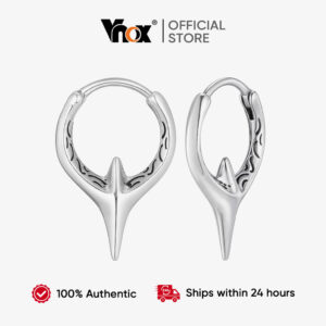 Brincos De Argola De Prata Vnox Dark Academia Com Design De Espinho
