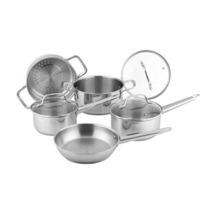 Brinox Jogo de Panelas 5 Peças Inox City Fundo Triplo Indução — Cozinha e Utensílios