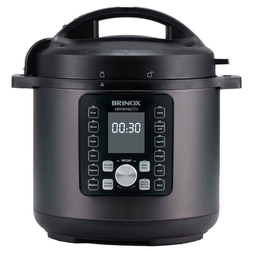 Brinox Panela de Pressão Elétrica Ceramic Life 6 Litros 220v e 127v — Cozinha e Utensílios