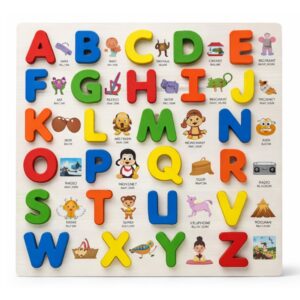 Brinquedo Alfabeto Infantil Montessori de Madeira Educativo Para