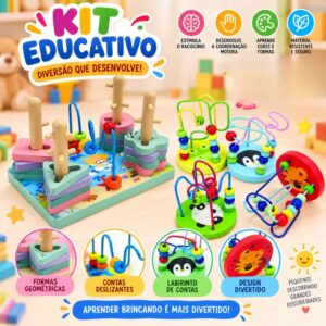 Brinquedo Aramado Divertido Pedagógico Método Montessori Cores e