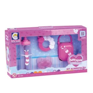 Brinquedo Baby Ninos Alimentação Plástico com Acessórios Rosa e