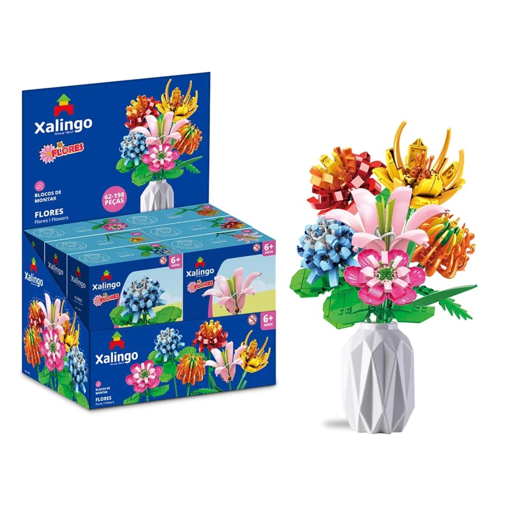 Brinquedo Blocos de Montar Mundo Encantado Flores 62 198 peças