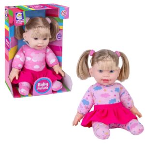 Brinquedo Boneca Baby Fofura Sortida com Cabelo Loiro em Plástico