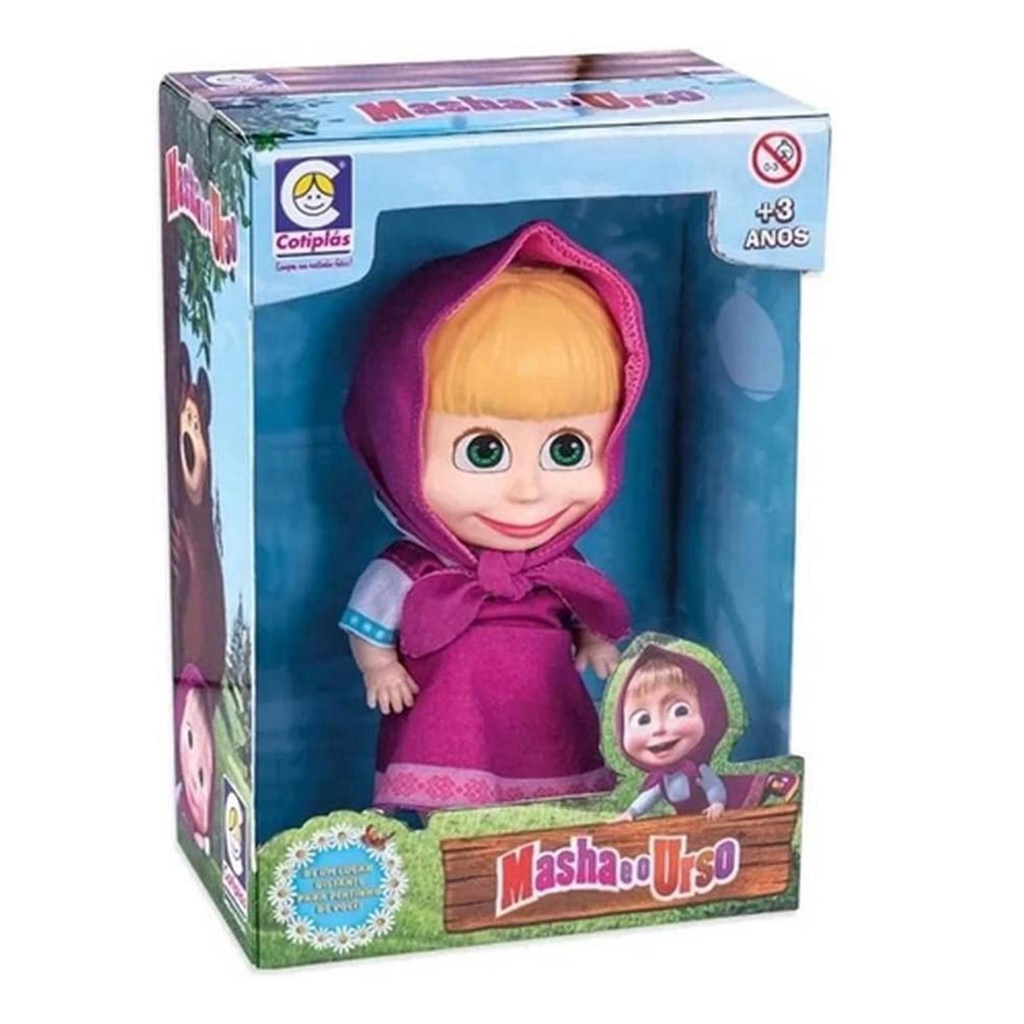 Brinquedo Boneca Masha 18cm em Plástico Vinil com Roupinha e Capuz — Brinquedos