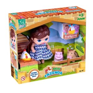 Brinquedo Boneca Mini Fazenda com Bichinhos Super Toys 487