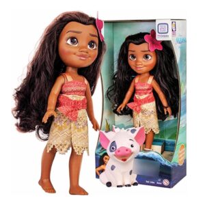 Brinquedo Boneca Princesa Moana 36cm e Porquinho Pua 8cm Disney em