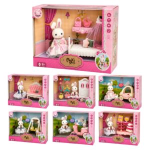 Brinquedo Casinha Coelho Colecionável Kit Móveis Mini Cenários