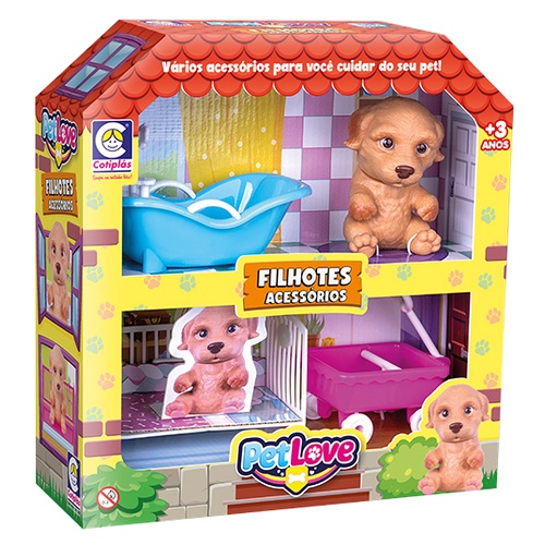Brinquedo Casinha Pet Love Acessorios Filhotes
