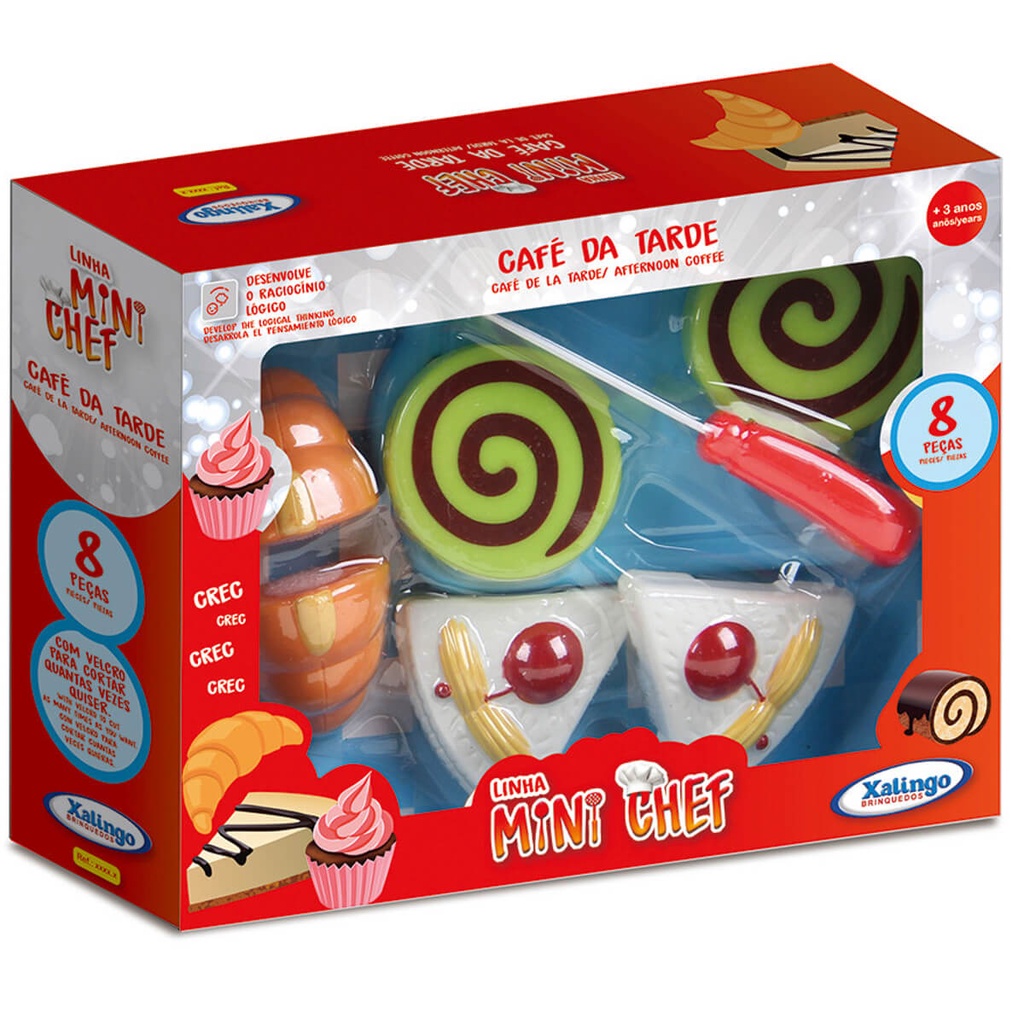 Brinquedo de Alimentos Mini Chef 8 Peças Café da Tarde Com Acessórios — Games e Brinquedos