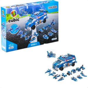Brinquedo De Encaixe Cubic 25 Em 1 Polícia 569 Peças 24 Diferentes