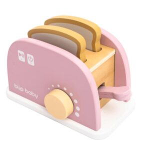 Brinquedo De Madeira Kit Torradeira Rosa Büp Baby