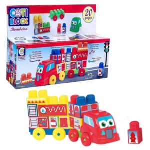 Brinquedo de Montar Coti Bloco Caminhão de Bombeiro Cor Sortida 20