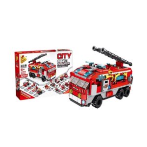 Brinquedo de Montar Cubic City Caminhão Bombeiro 12 em 1 com 558