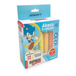 Brinquedo Educativo Ábaco Sonic 5 Colunas 50 Argolas Leo&Leo Leonora