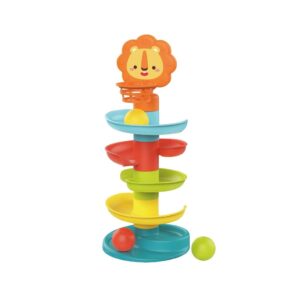 Brinquedo Educativo Bebê Torre Espiral 3 Bolinhas Chocalho Cesta