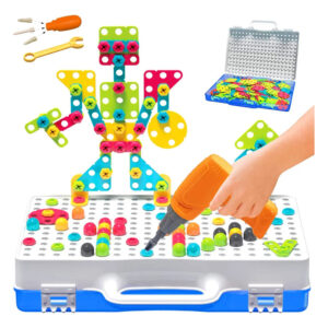 Brinquedo Educativo de Montar 132 Peças Parafusadeira Elétrica Maleta — Brinquedos