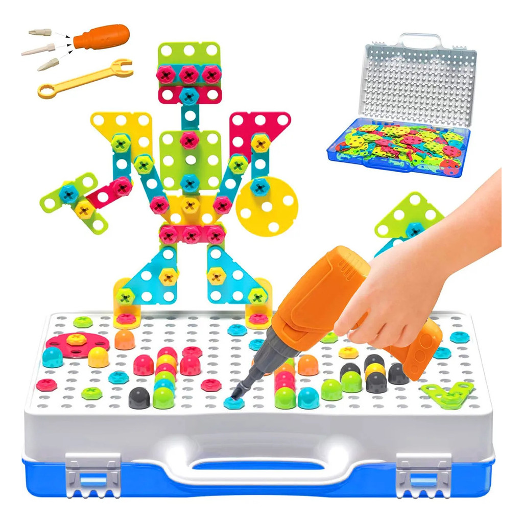 Brinquedo Educativo de Montar 132 Peças Parafusadeira Elétrica Maleta — Brinquedos