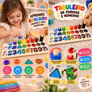Brinquedo Educativo Montessori Criança Ábaco Madeira Plástico