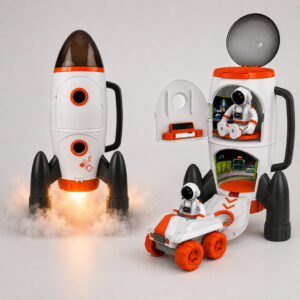 Brinquedo Foguete Espacial Emite Som Luz Efeito Fumaça Branco Castela