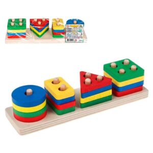 Brinquedo Formas Geométricas Didático de Madeira 21x5cm Art Brink