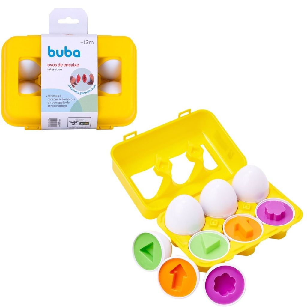 Brinquedo Inclusivo Ovos de Encaixe Interativo 22299 Buba