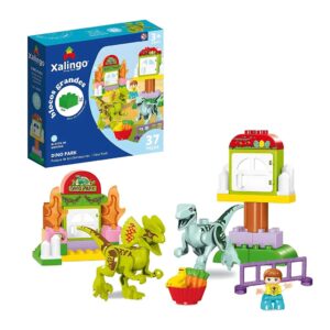 Brinquedo Infantil Bloco de Montar Grande Dino Park 37 Peças Xalingo
