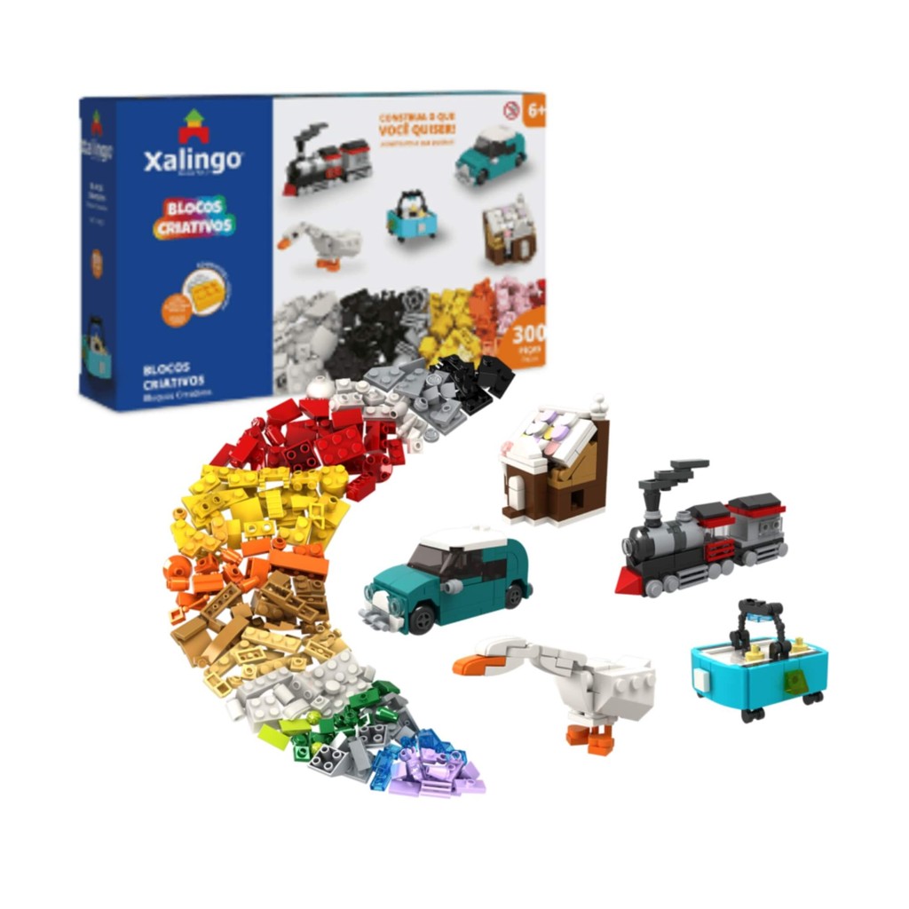 Brinquedo Infantil Blocos Criativos 300 Peças Xalingo 15332