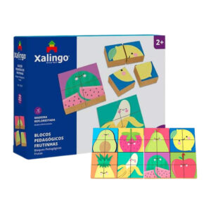 Brinquedo Infantil Blocos Pedagógicos Frutinhas Quebra-Cabeça
