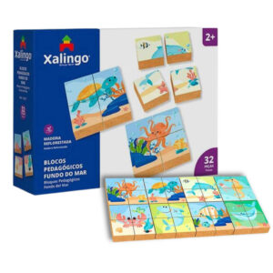 Brinquedo Infantil Blocos Pedagógicos Fundo do Mar Quebra-Cabeça 32