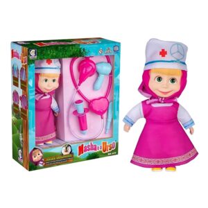 Brinquedo Infantil Boneca Masha Enfermeira com Acessórios Masha e o