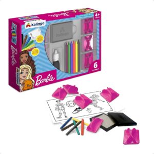Brinquedo Infantil Carimbo dos Esportes Barbie 6 Carimbos Giz de