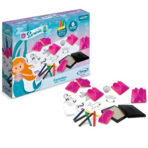 Brinquedo Infantil Carimbos Sereia com Giz de Cera Xalingo 1344.3