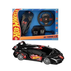 Brinquedo Infantil Carrinho de Controle Remoto Hot Wheels Turbo Preto