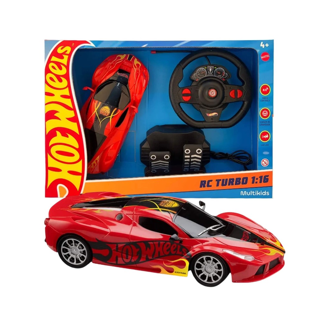 Brinquedo Infantil Carrinho de Controle Remoto Vermelho Hot Wheels — Brinquedos