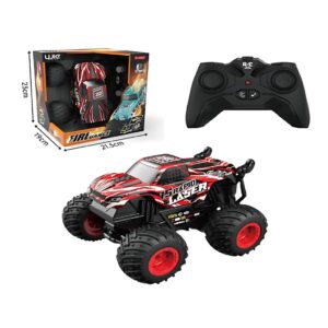 Brinquedo Infantil Carrinho LED 7 Spin Monster Vermelho com Controle