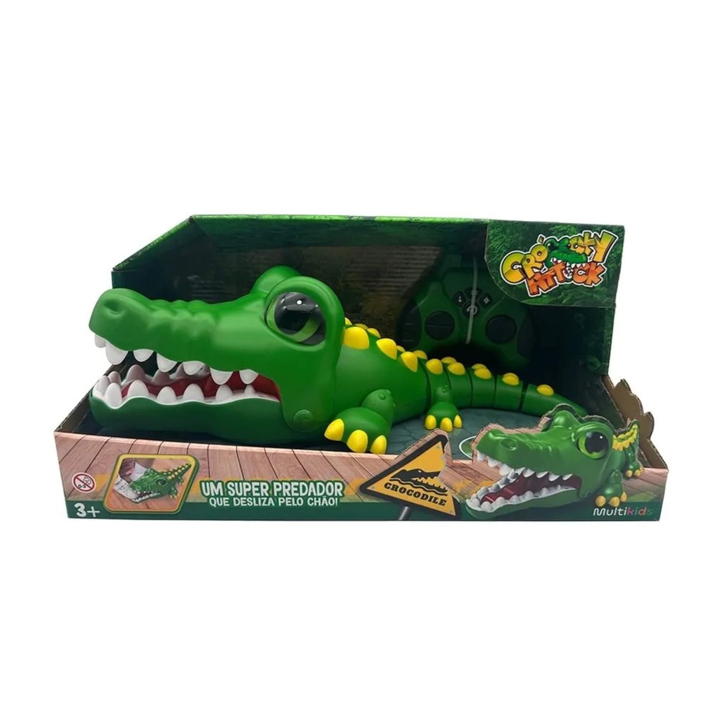 Brinquedo Infantil Crocodilo de Controle Remoto Crocky Attack