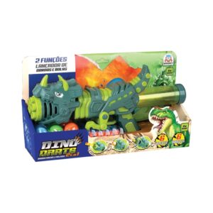 Brinquedo Infantil Dino Darts 2 em 1 Lança Dardos e Bolinhas Braskit