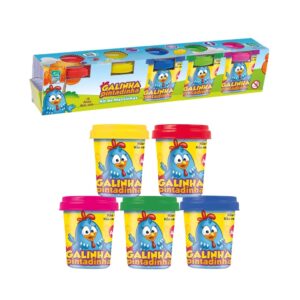 Brinquedo Infantil Galinha Pintadinha Kit De Massinhas Com 5 Potes