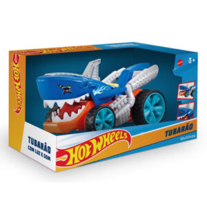Brinquedo Infantil Hot Wheels Carro Tubarão com Luz e Som Multikids