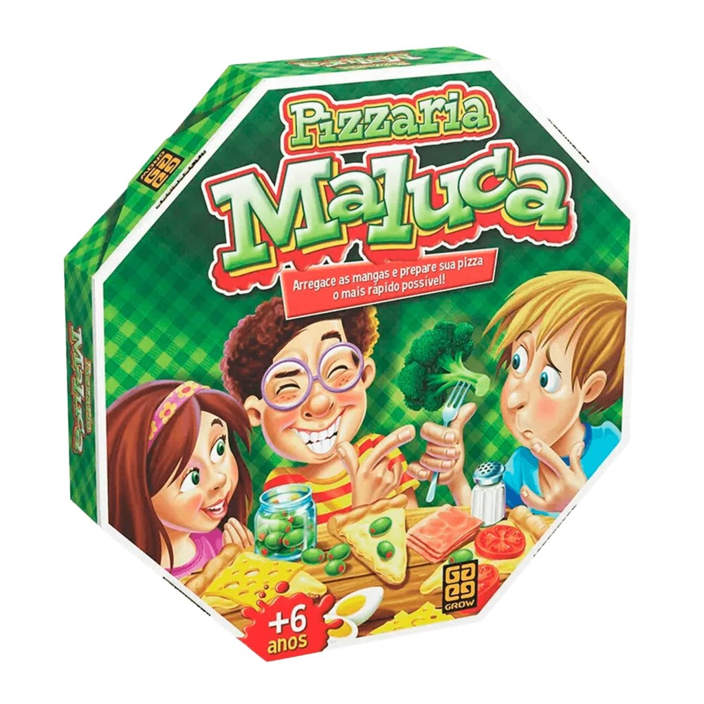 Brinquedo Infantil Jogo de Tabuleiro Pizzaria Maluca Grow 01283 — Brinquedos