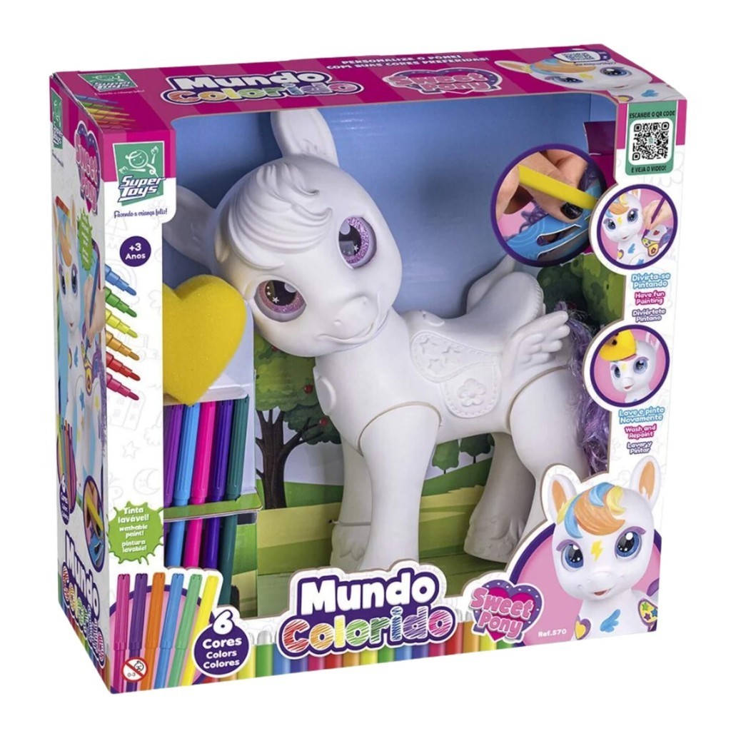 Brinquedo Infantil Mundo Colorido Sweet Poney para Pintar Super Toys