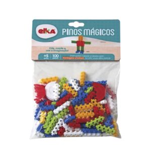 Brinquedo Infantil Pinos Mágicos 100 Peças Coloridas para Construir e