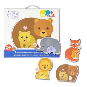Brinquedo Infantil Quebra-Cabeça Baby Aniamis e Filhotes Babebi 6021