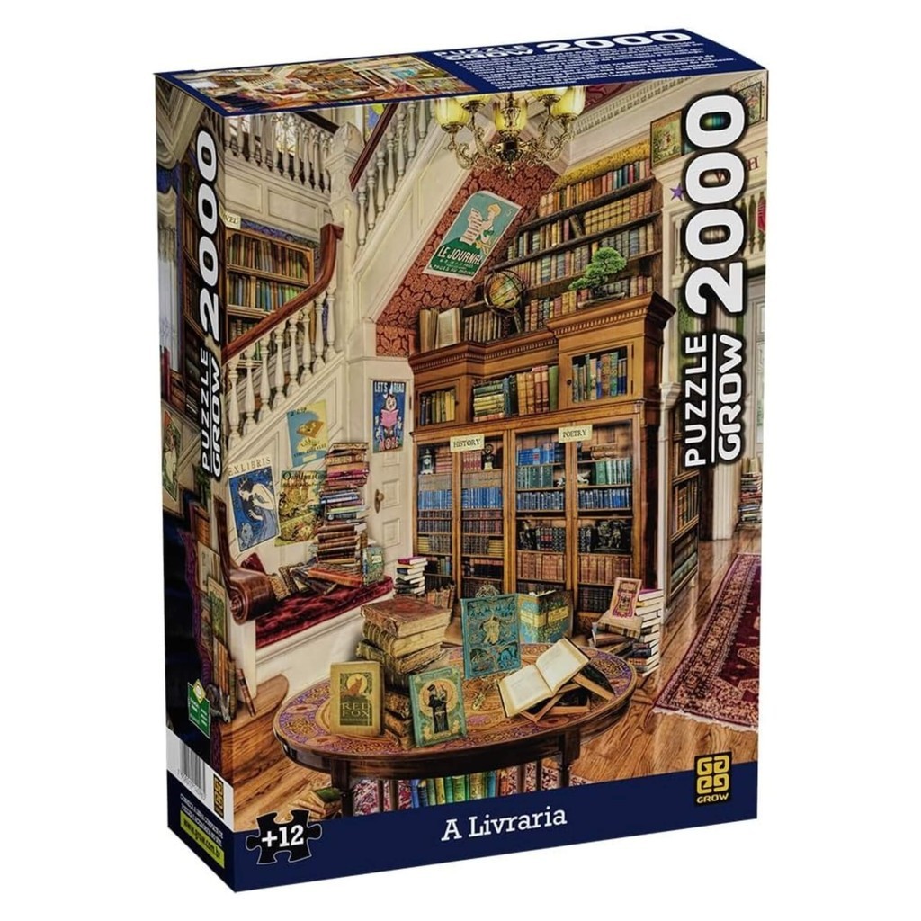 Brinquedo Infantil Quebra-Cabeça Puzzle A Livraria 2000 Peças Grow