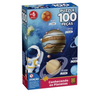 Brinquedo Infantil Quebra-Cabeça Puzzle Conhecendo os Planetas 100