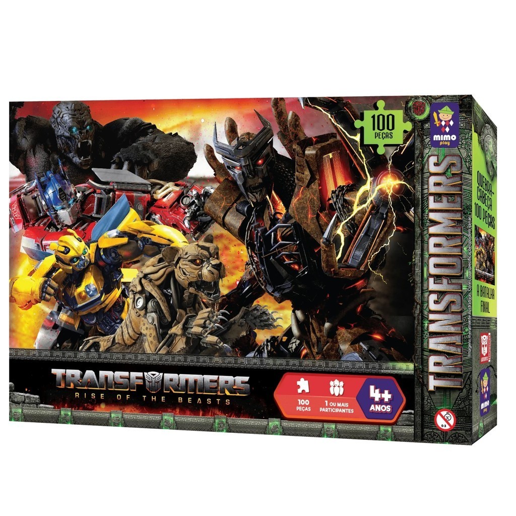 Brinquedo Infantil Quebra Cabeça Transformers a Batalha Final 100