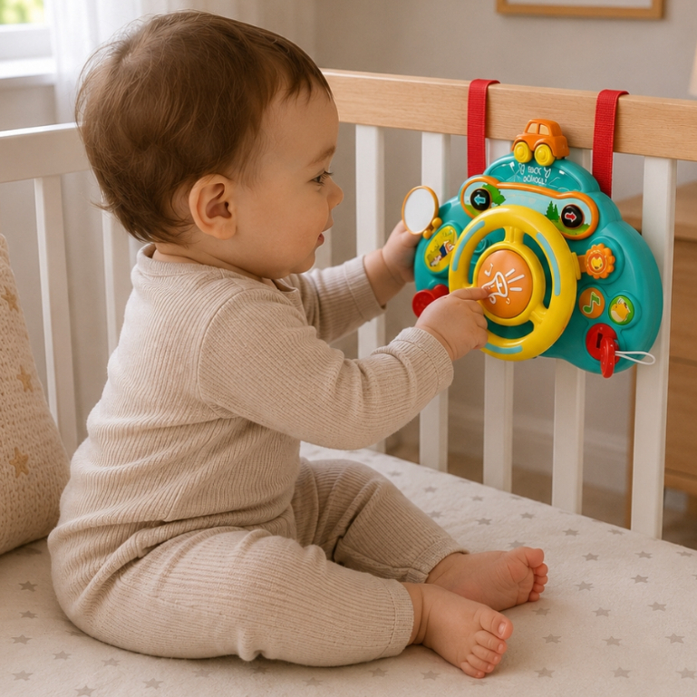 Brinquedo Infantil Volante Interativo Com Sons e Luzes Divertido