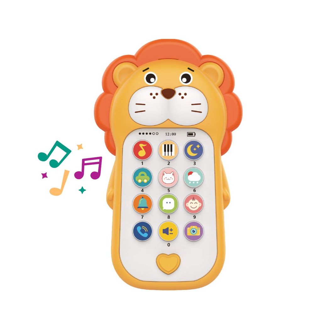 Brinquedo Interativo Bebê Telefone Educativo Musical Mordedor Leão