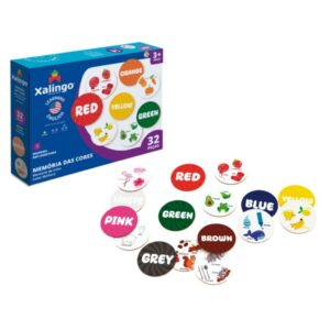 Brinquedo Jogo da Memória das Cores Aprendendo Inglês 32 peças